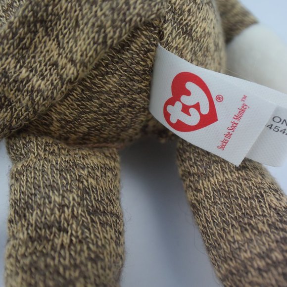 Vintage Handmade Sock Monkey & Ty Beanie "Socks" the Monkey - Picture 4 of 10